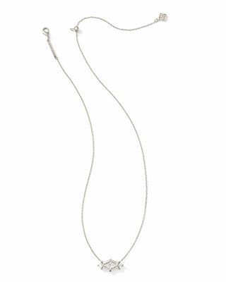 Kendra Scott Jewelry - Necklaces Lindy Rae Elisa Silver Short Pendant Necklace White Crystal
