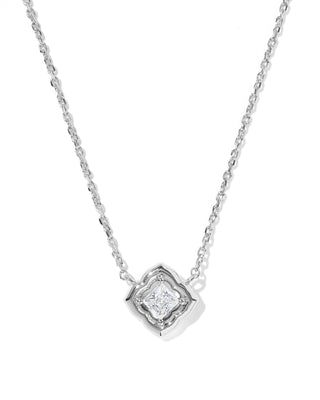 Kendra Scott Jewelry - Necklaces Mallory Crystal Silver Short Pendant Necklace