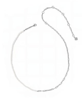 Kendra Scott Jewelry - Necklaces Markie Silver Half Chain Half Pearl Necklace