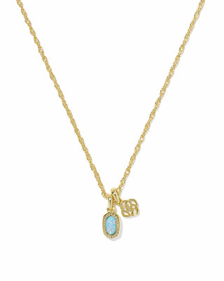 Kendra Scott Jewelry - Necklaces Mini Elisa & Dira Gold Necklace Blue Lab Grown Opal