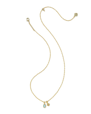 Kendra Scott Jewelry - Necklaces Mini Elisa & Dira Gold Necklace Blue Lab Grown Opal