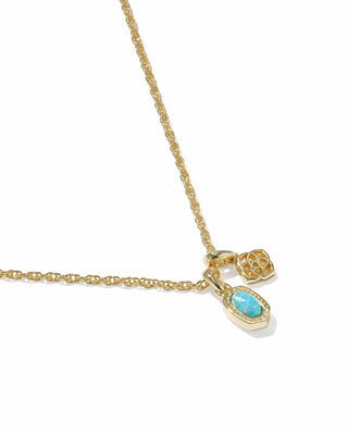 Kendra Scott Jewelry - Necklaces Mini Elisa & Dira Gold Necklace Blue Lab Grown Opal