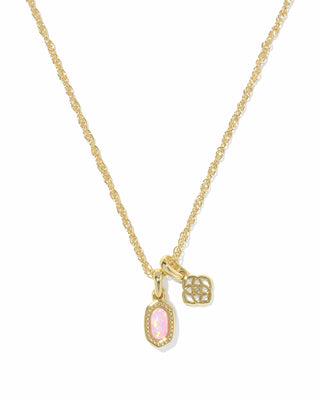 Kendra Scott Jewelry - Necklaces Mini Elisa & Dira Gold Necklace Light Pink Lab Grown Opal