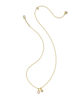 Kendra Scott Jewelry - Necklaces Mini Elisa & Dira Gold Necklace Light Pink Lab Grown Opal