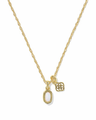 Kendra Scott Jewelry - Necklaces Mini Elisa & Dira Gold Necklace White Lab Grown Opal