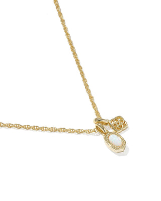 Kendra Scott Jewelry - Necklaces Mini Elisa & Dira Gold Necklace White Lab Grown Opal