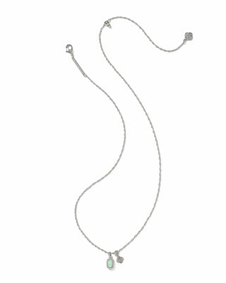 Kendra Scott Jewelry - Necklaces Mini Elisa & Dira Silver Necklace Green Lab Grown Opal