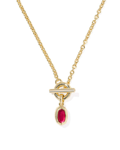 Kendra Scott Jewelry - Necklaces Mini Elisa Gold Toggle Short Pendant Necklace Carmine Red Illusion