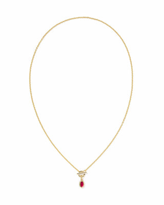 Kendra Scott Jewelry - Necklaces Mini Elisa Gold Toggle Short Pendant Necklace Carmine Red Illusion