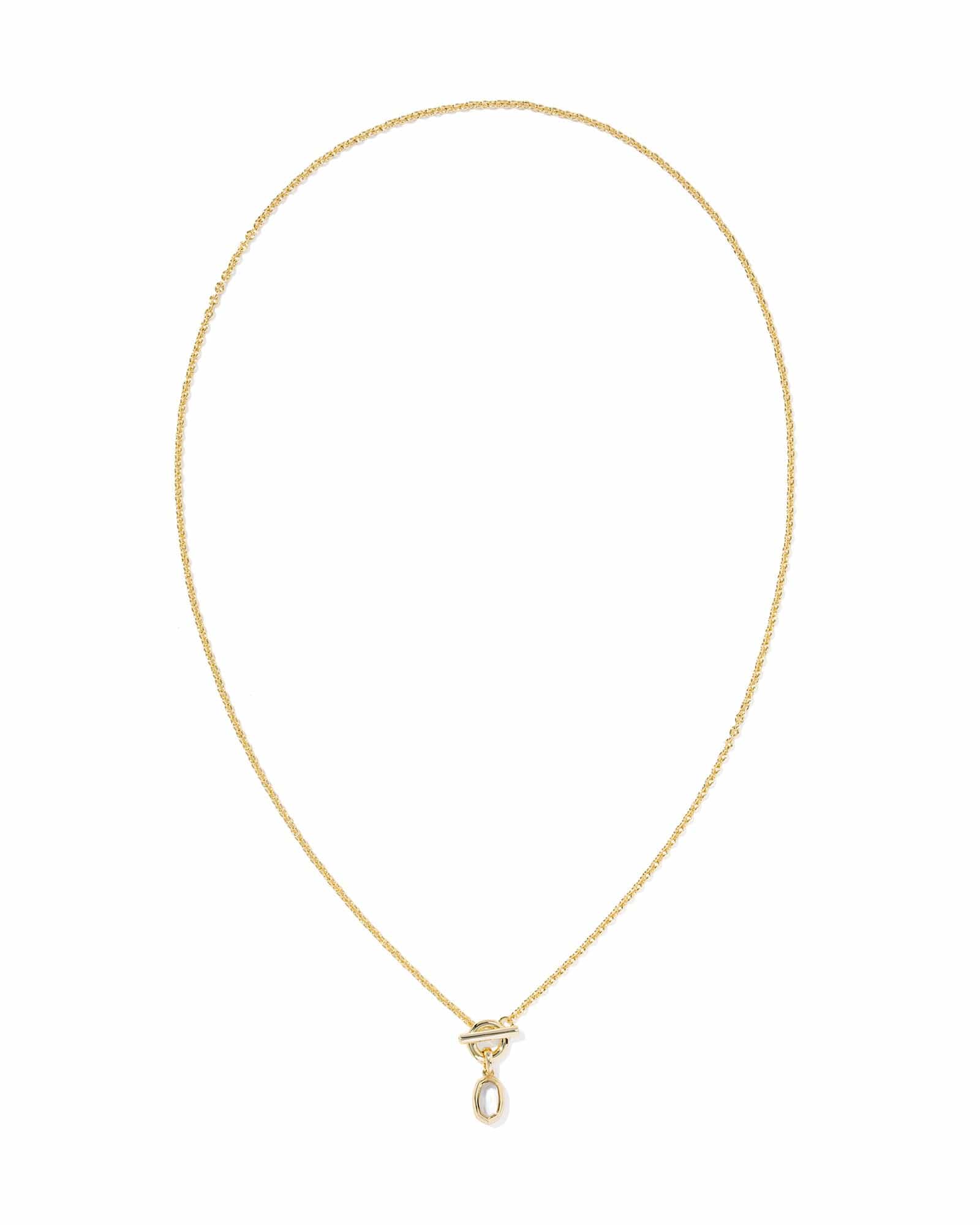 Kendra Scott Jewelry - Necklaces Mini Elisa Gold Toggle Short Pendant Necklace Ivory MOP