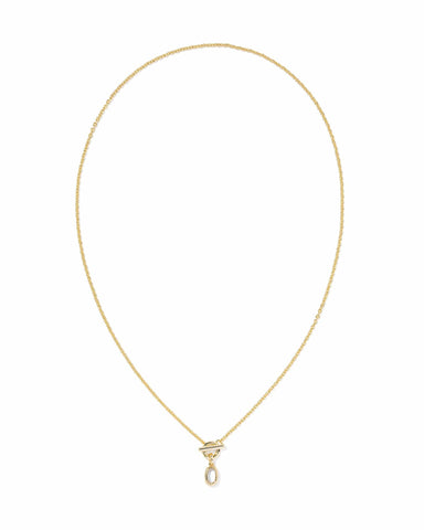 Kendra Scott Jewelry - Necklaces Mini Elisa Gold Toggle Short Pendant Necklace Ivory MOP