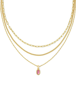Kendra Scott Jewelry - Necklaces Mini Elisa Gold Triple Strand Necklace Azalea Illusion