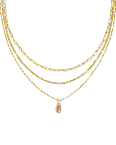 Kendra Scott Jewelry - Necklaces Mini Elisa Gold Triple Strand Necklace Azalea Illusion