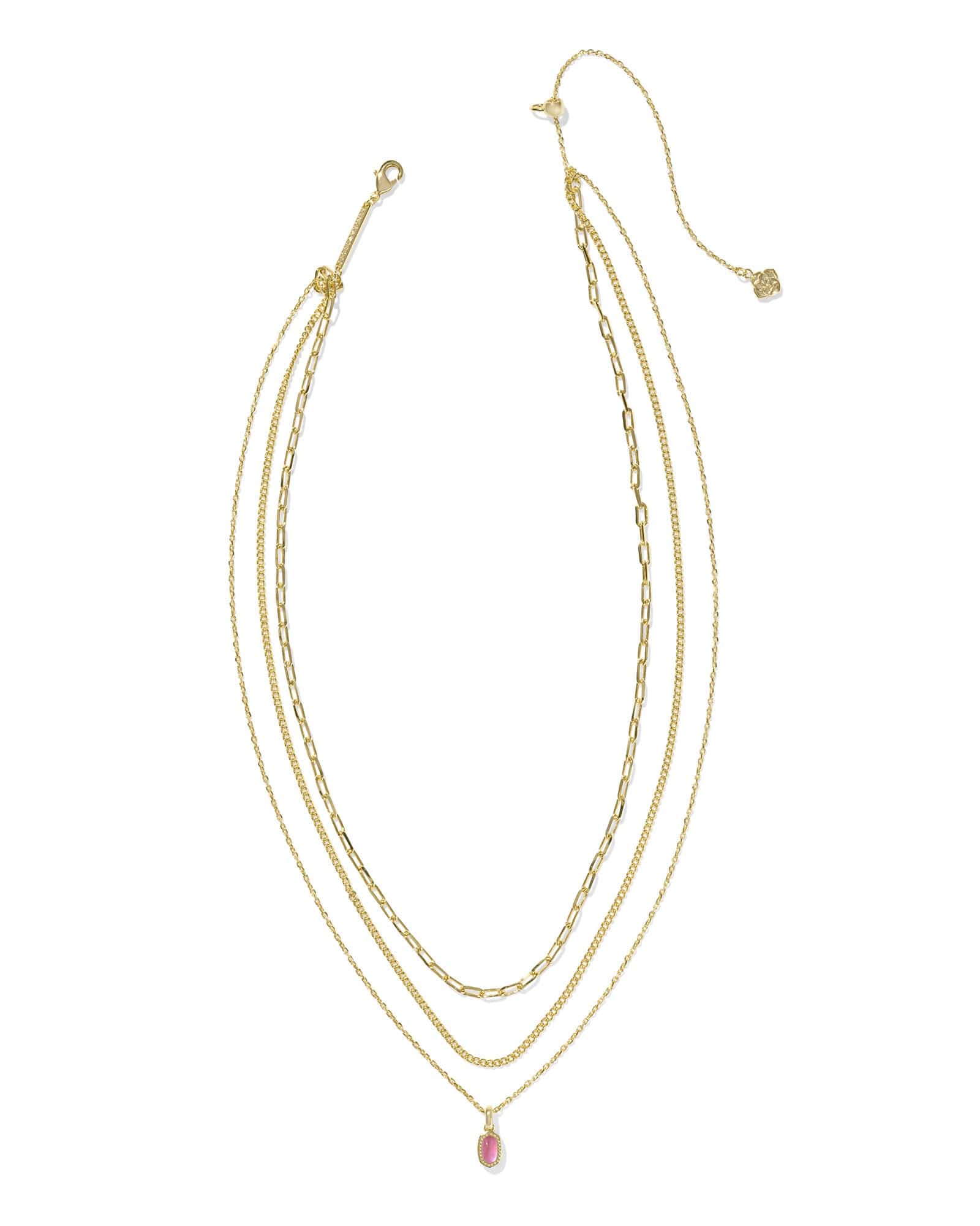 Kendra Scott Jewelry - Necklaces Mini Elisa Gold Triple Strand Necklace Azalea Illusion