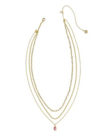 Kendra Scott Jewelry - Necklaces Mini Elisa Gold Triple Strand Necklace Azalea Illusion