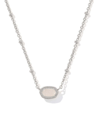 Kendra Scott Jewelry - Necklaces Mini Elisa Silver Satellite Short Pendant Necklace Iridescent Druzy