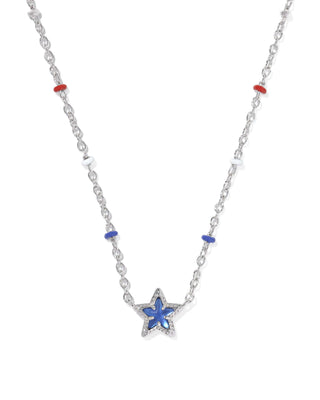 Kendra Scott Jewelry - Necklaces Mini Silver Cassidy Short Pendant Necklace Cobalt Blue Illusion