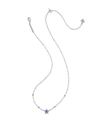 Kendra Scott Jewelry - Necklaces Mini Silver Cassidy Short Pendant Necklace Cobalt Blue Illusion