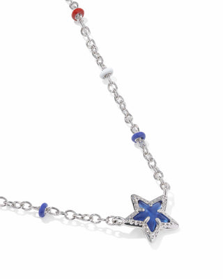 Kendra Scott Jewelry - Necklaces Mini Silver Cassidy Short Pendant Necklace Cobalt Blue Illusion