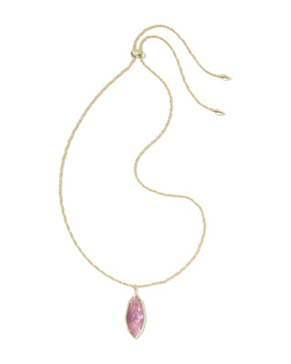 Kendra Scott Jewelry - Necklaces Ophelia Gold Large Long Pendant Light Mauve Illusion