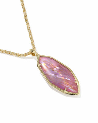 Kendra Scott Jewelry - Necklaces Ophelia Gold Large Long Pendant Light Mauve Illusion