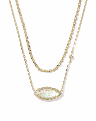 Kendra Scott Jewelry - Necklaces Ophelia Gold Multi Strand Necklace Iridescent Abalone