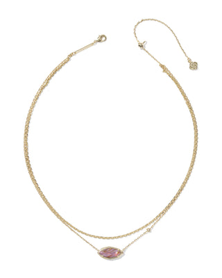 Kendra Scott Jewelry - Necklaces Ophelia Gold Multi Strand Necklace Light Mauve Illusion