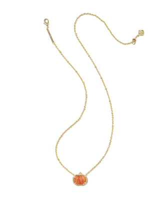Kendra Scott Jewelry - Necklaces Pumpkin Gold Short Pendant Necklace Orange Banded Agate