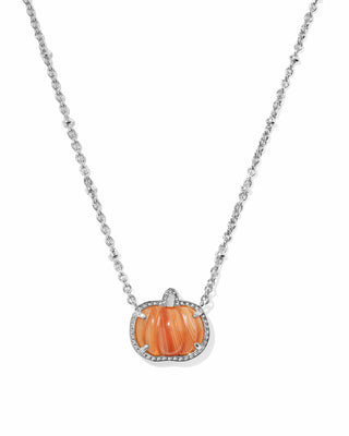 Kendra Scott Jewelry - Necklaces Pumpkin Silver Short Pendant Necklace Orange Banded Agate