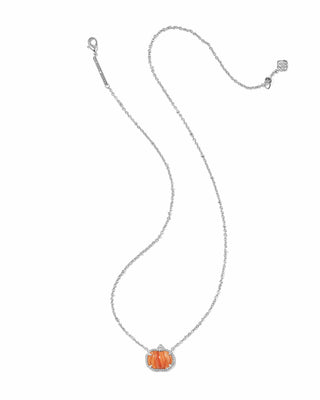 Kendra Scott Jewelry - Necklaces Pumpkin Silver Short Pendant Necklace Orange Banded Agate