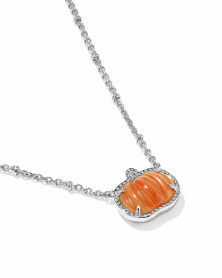Kendra Scott Jewelry - Necklaces Pumpkin Silver Short Pendant Necklace Orange Banded Agate