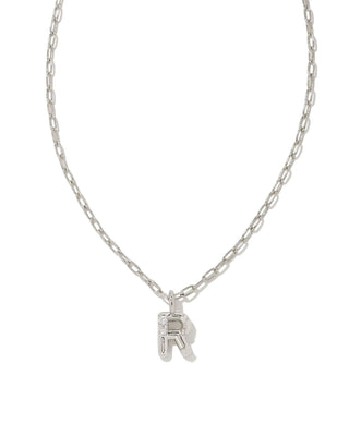 Kendra Scott Jewelry - Necklaces R Crystal Letter Pendant Necklace Silver