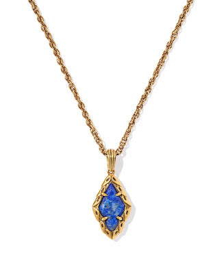 Kendra Scott Jewelry - Necklaces Sale Adeline Vintage Gold Short Pendant Necklace Blue Lapis