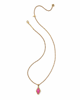 Kendra Scott Jewelry - Necklaces Sale Adeline Vintage Gold Short Pendant Necklace Dark Fuchsia Variegated