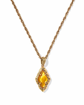 Kendra Scott Jewelry - Necklaces Sale Adeline Vintage Gold Short Pendant Necklace Marbled Amber Illusion