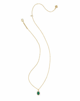 Kendra Scott Jewelry - Necklaces Sale Daphne Gold Crystal Frame Short Pendant Green Malachite