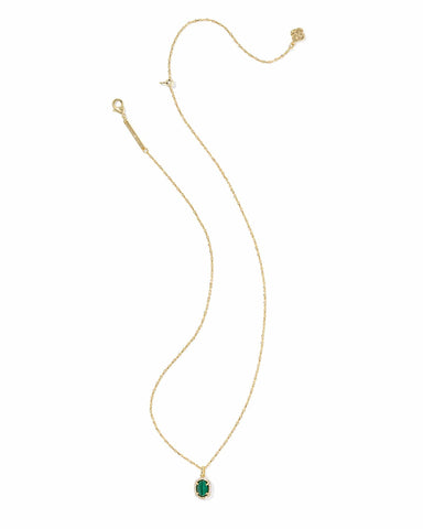 Kendra Scott Jewelry - Necklaces Sale Daphne Gold Crystal Frame Short Pendant Green Malachite