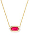 Kendra Scott Jewelry - Necklaces Sale Elisa Bezel Gold Short Pendant Necklace Carmine Red Illusion