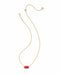 Kendra Scott Jewelry - Necklaces Sale Elisa Bezel Gold Short Pendant Necklace Carmine Red Illusion