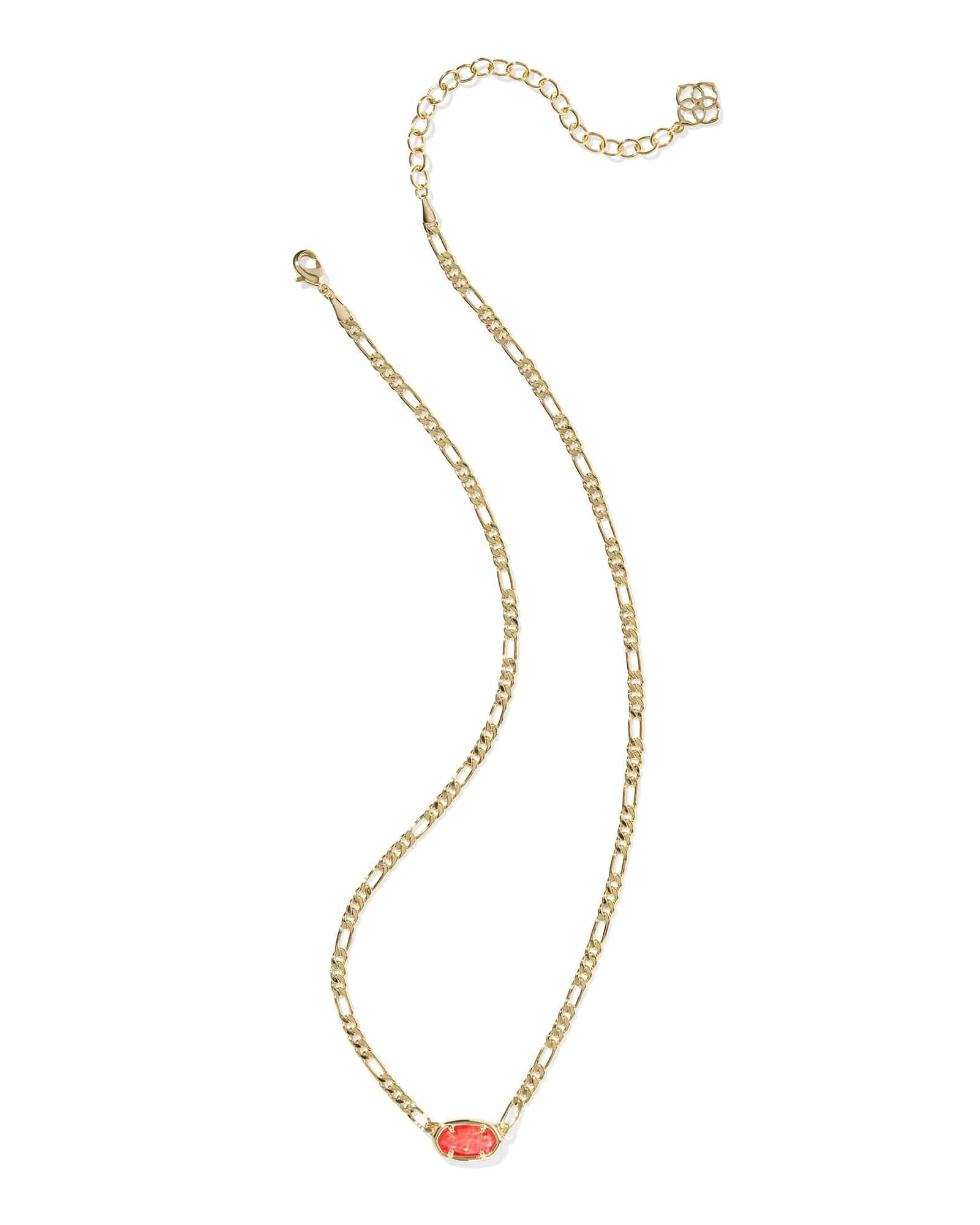Kendra Scott Jewelry - Necklaces Sale Elisa Gold Papaya Iridescent Mother of Pearl Figaro Chain Short Pendant Necklace
