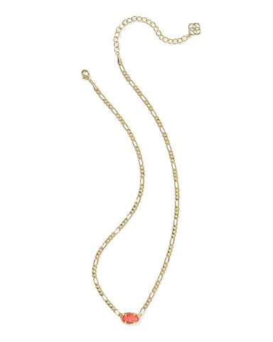 Kendra Scott Jewelry - Necklaces Sale Elisa Gold Papaya Iridescent Mother of Pearl Figaro Chain Short Pendant Necklace