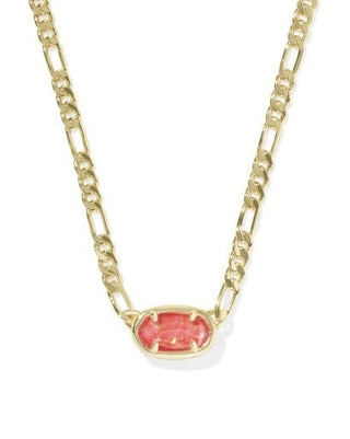 Kendra Scott Jewelry - Necklaces Sale Elisa Gold Papaya Iridescent Mother of Pearl Figaro Chain Short Pendant Necklace