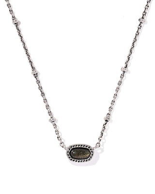 Kendra Scott Jewelry - Necklaces Sale Mini Elisa Vintage Silver Satellite Short Necklace Golden Obsidian