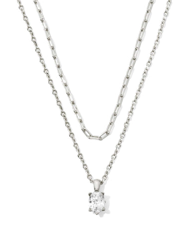 Kendra Scott Jewelry - Necklaces Silver Cailin Multi Strand White Crystal Pendant Necklace Gold or Silver