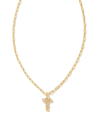 Kendra Scott Jewelry - Necklaces T Crystal Letter Pendant Necklace Gold