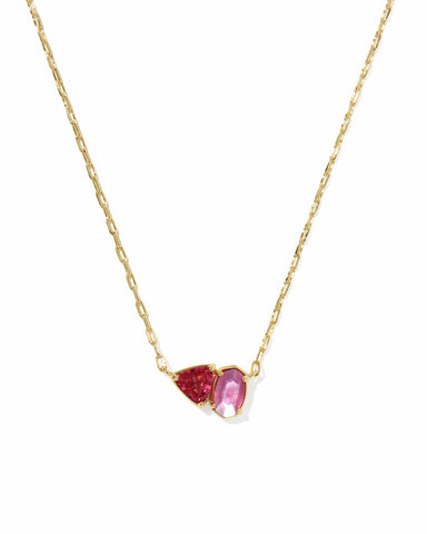 Kendra Scott Jewelry - Necklaces Tatum Gold Short Pendant Necklace Pink Mix