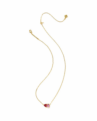 Kendra Scott Jewelry - Necklaces Tatum Gold Short Pendant Necklace Pink Mix