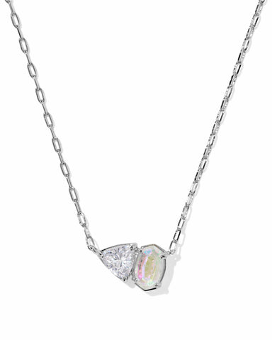 Kendra Scott Jewelry - Necklaces Tatum Silver Short Pendant Necklace White CZ Mix