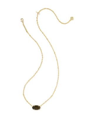 Kendra Scott Jewelry - Necklaces Tiger Striped Elisa Gold Short Pendant Dark Brown Hawk's Eye