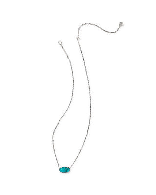 Kendra Scott Jewelry - Necklaces Tiger Striped Elisa Vintage Silver Short Pendant Blue Marble